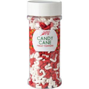 Candy Cane Treat Toppers Cupcake/Cookie Decorations Sugar 2.6‎ oz jar Christmas